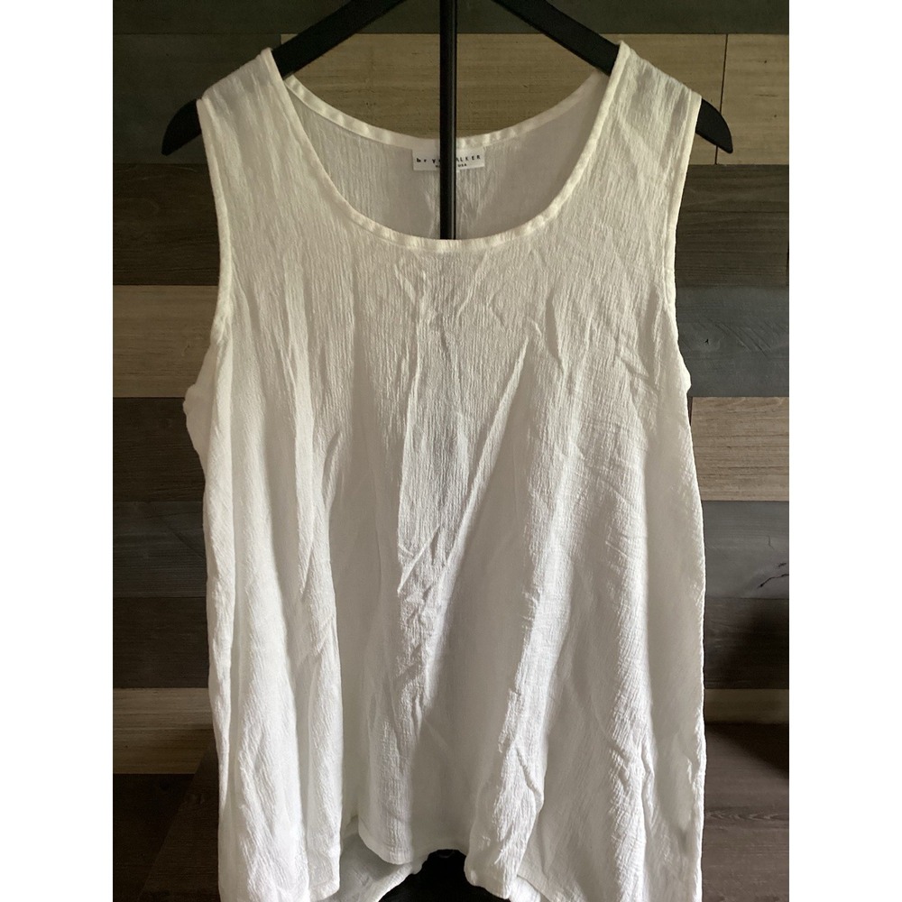 Bryn Walker Women Med White Tunic  Sleeveless Top 100% Cotton‎